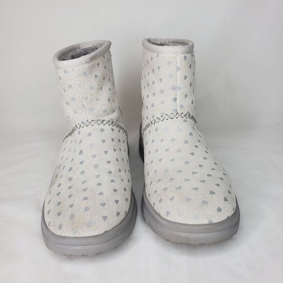 UGG Classic Mini II Boot Womens Size US 6 Hibiscus White - Picture 3 of 8